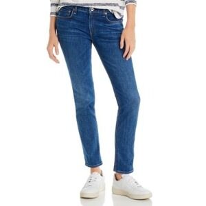 Rag & Bone Dre Low-Rise Slim Boyfriend Jeans Mission City Blue  25